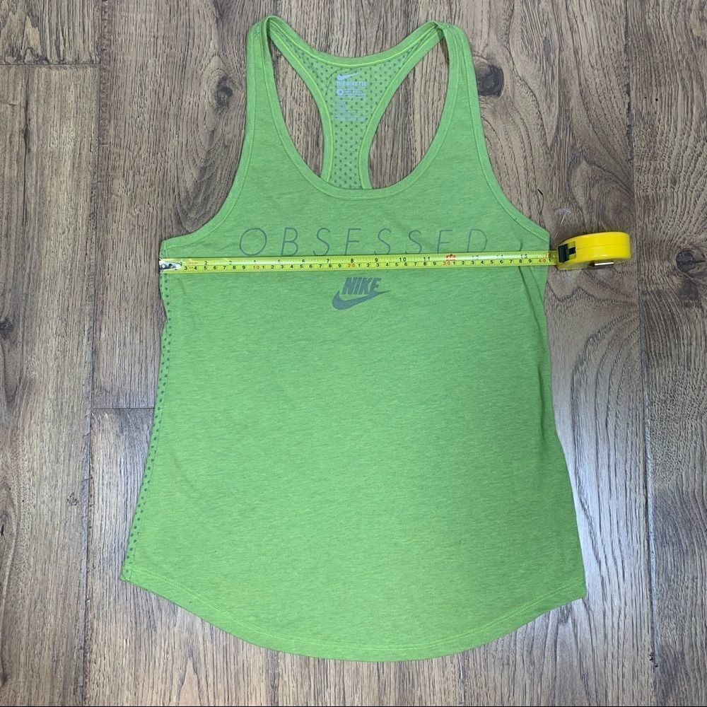 Nike Tee~Women's~”Obsessed”~Mint Green~Athletic Racer Back Tank Top~Sz M - Picture 5 of 11